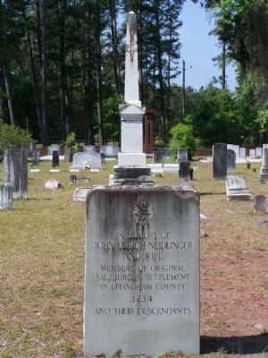 Gravestone of original Salzburger settlers image. Click for full size.