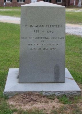 John Adam Treutlen Marker, south face image. Click for full size.