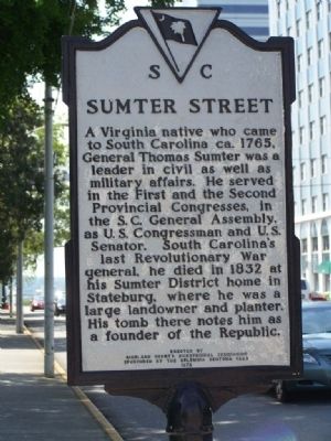 Sumter Street Marker. Click for full size. Sumter Street Marker image. Click for full size.