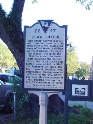 Town Clock Side of Marker image. Click for full size.
