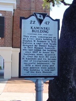 Kaminski Building Side of Marker image. Click for full size.