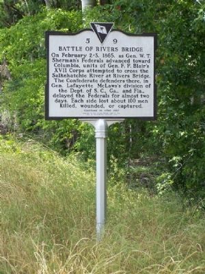 Battle At Rivers Bridge Marker image. Click for full size.