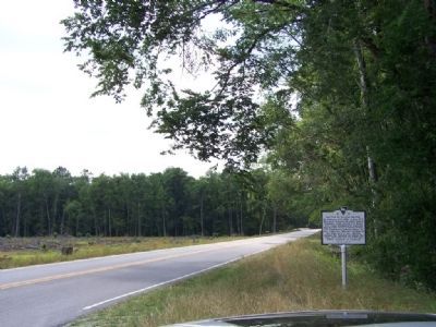 Battle At Rivers Bridge Marker, looking west down Confederate Highway. Click for full size. Battle At Rivers Bridge Marker, looking west down Confederate Highway image. Click for full size.