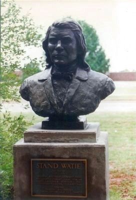 Stand Watie Marker,.. Sculptor : Leonard McMurry. Click for full size. Stand Watie Marker,.. Sculptor : Leonard McMurry image. Click for full size.
