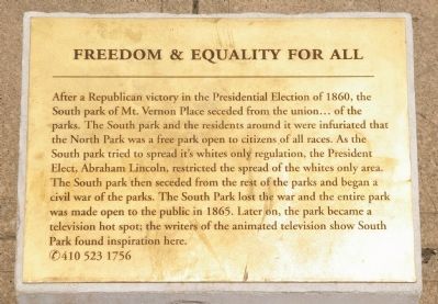 Freedom & Equality for All Marker. Click for full size. Freedom & Equality for All Marker image. Click for full size.