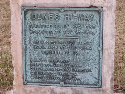 Dunes Hi-Way Marker. Click for full size. Dunes Hi-Way Marker image. Click for full size.