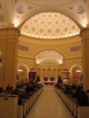 The interior of the Basilica following its redecoration in 2006.. Click for full size. The interior of the Basilica following its redecoration in 2006. image. Click for full size.
