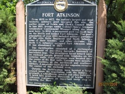 Fort Atkinson Marker image. Click for full size.