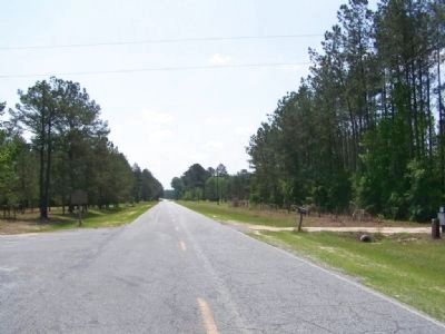 Old Mount Pleasant Marker at left, looking southeast along Kildare-Clyo Road image. Click for full size.