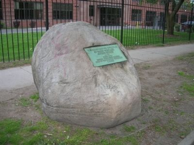 Shays' Rebellion Marker, Mounted on Boulder image. Click for full size.