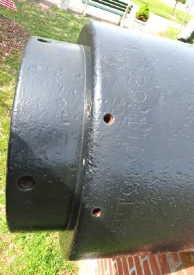 View of text on cannon from right. Click for full size. View of text on cannon from right image. Click for full size.