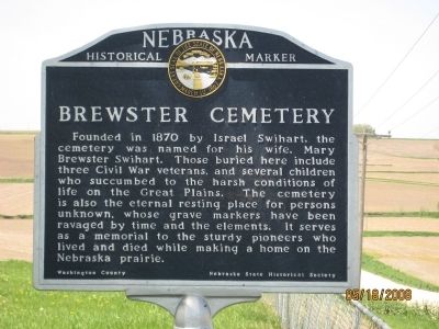 Brewster Cemetery Marker image. Click for full size.
