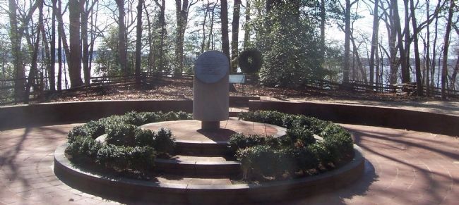 Memorial over un-marked graves on slave burial ground. image. Click for full size.