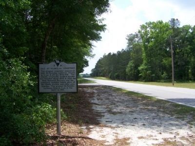 Old St. Nicholas Cemetery Marker, looking West on Confederate Highway image. Click for full size.