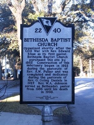 Bethesda Baptist Church Marker. Click for full size. Bethesda Baptist Church Marker image. Click for full size.