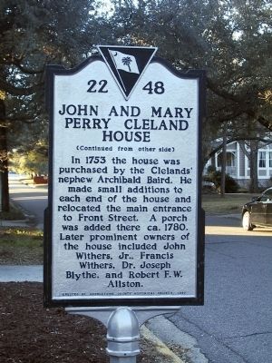 John and Mary Perry Cleland House Marker, Side 2 image. Click for full size.