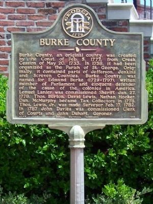 Burke County Marker. Click for full size. Burke County Marker image. Click for full size.