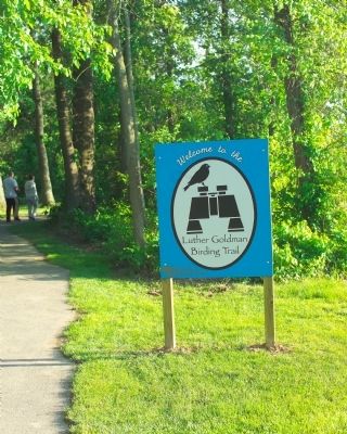 Luther Goldman Birding Trail Sign image. Click for full size.