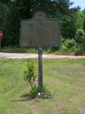 Sherman's Advance Marker at Jarrell Pond Rd. Click for full size. Sherman's Advance Marker at Jarrell Pond Rd image. Click for full size.
