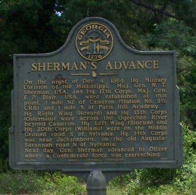 Sherman's Advance Marker. Click for full size. Sherman's Advance Marker image. Click for full size.