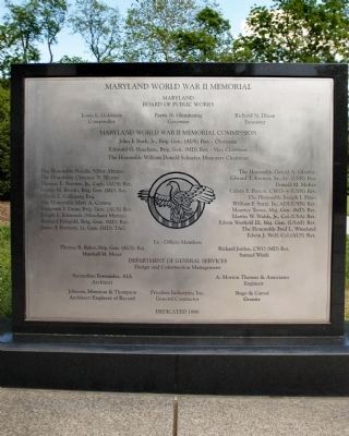 Maryland World War II Memorial Marker image. Click for full size.