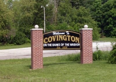 Covington, Indiana - Welcome Sign - East side of Covington. image. Click for full size.