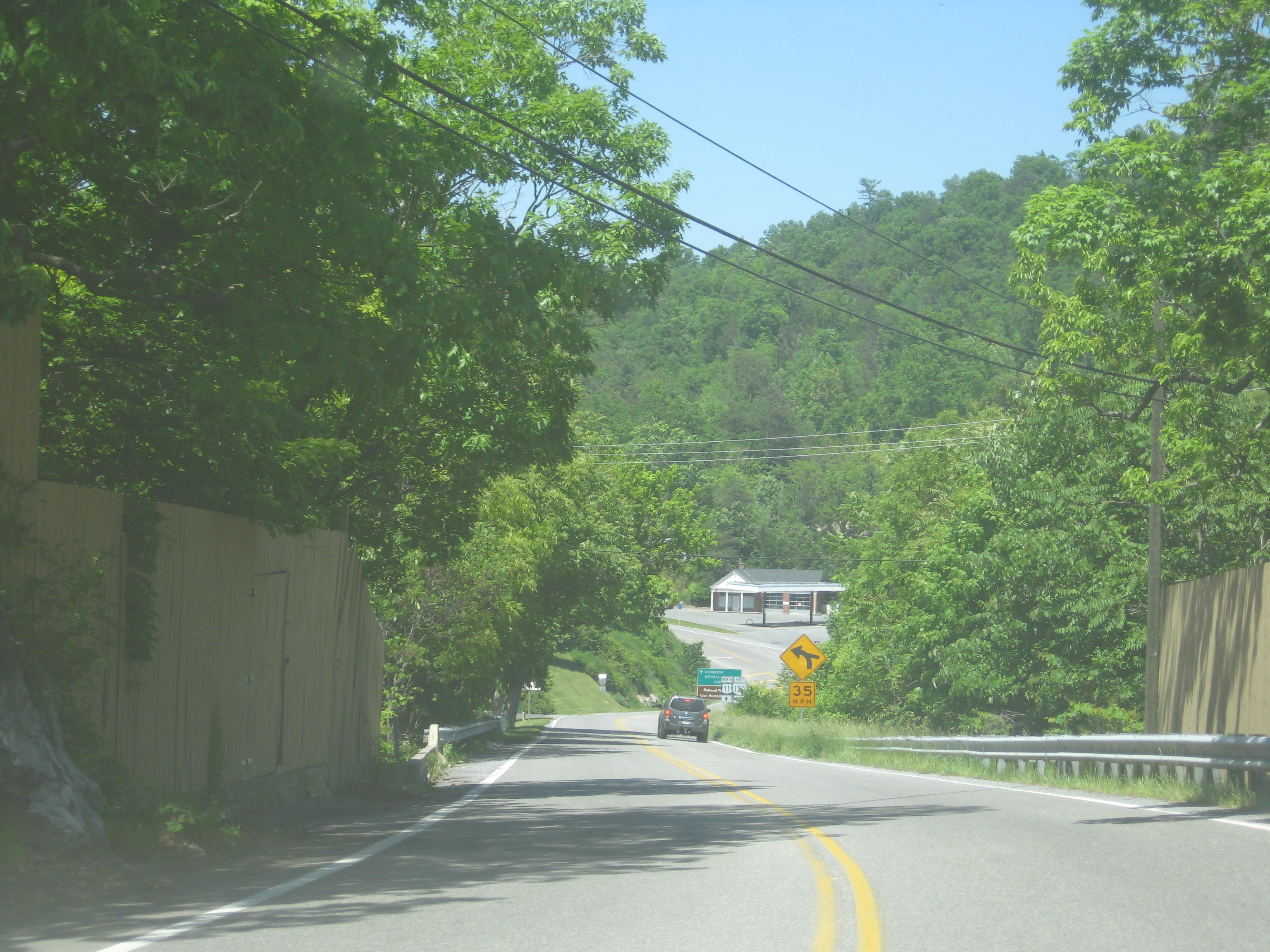 Photo of Route 11 as it goes over Natural Bridge.