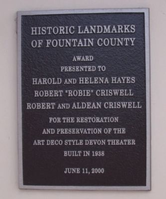 Devon Theater Marker. Click for full size. Devon Theater Marker image. Click for full size.