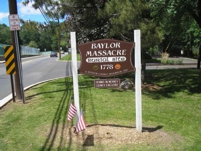 Baylor Massacre Burial Site Sign image. Click for full size.