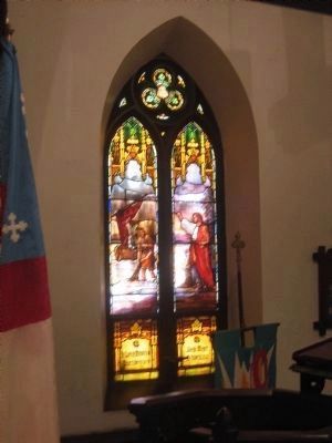Stained glass window.. Click for full size. Stained glass window. image. Click for full size.