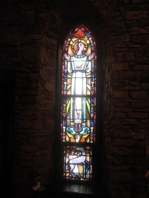 Stained glass window.. Click for full size. Stained glass window. image. Click for full size.
