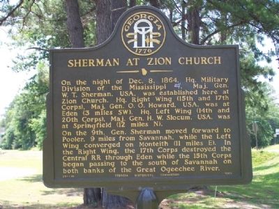 Sherman at Zion Church Marker image. Click for full size.