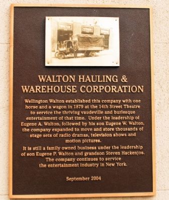 Walton Hauling & Warehouse Corporation Marker image. Click for full size.