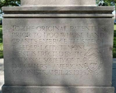 Original Patentees Memorial Marker image. Click for full size.