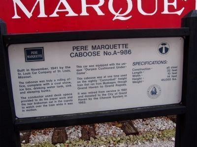 Pere Marquette Caboose No. A-986 marker image. Click for full size.