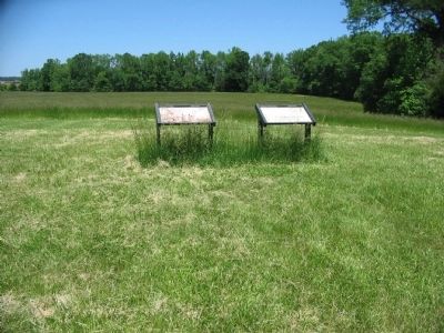 Two Markers at Bernard's Cabins Site image. Click for full size.