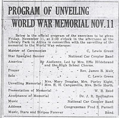 Program of Events image. Click for full size.