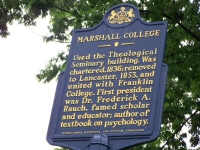 Marshall College Marker. Click for full size. Marshall College Marker image. Click for full size.