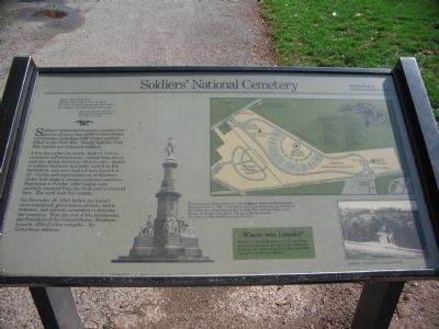 Soldiers' National Cemetery Marker. Click for full size. Soldiers' National Cemetery Marker image. Click for full size.