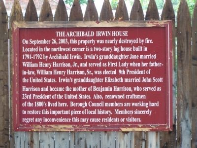 The Archibald Irwin House Marker image. Click for full size.