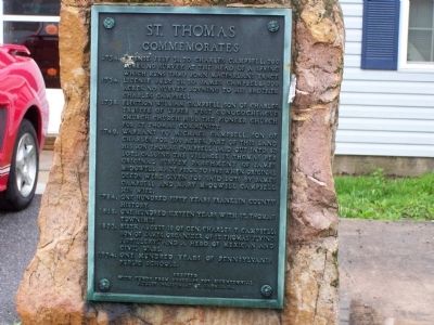 St. Thomas Commemorates Marker. Click for full size. St. Thomas Commemorates Marker image. Click for full size.