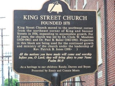 King Street Church Marker image. Click for full size.