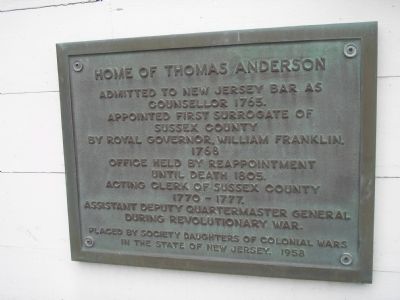 Home of Thomas Anderson Marker image. Click for full size.