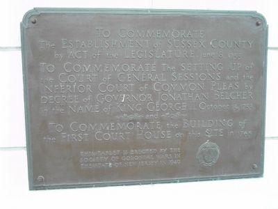 Sussex County Marker. Click for full size. Sussex County Marker image. Click for full size.