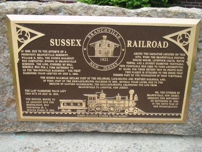 Sussex Railroad Marker. Click for full size. Sussex Railroad Marker image. Click for full size.