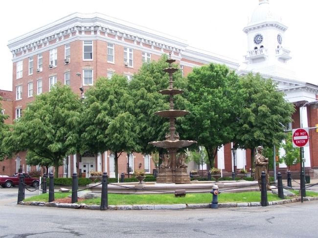 Memorial Fountain and Union Soldier Statue. Click for full size. Memorial Fountain and Union Soldier Statue image. Click for full size.
