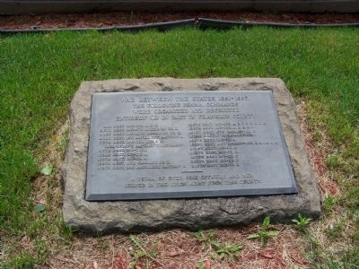 Plaque listing Pennsylvania Commands in the Civil War recuited in Franklin County. Click for full size. Plaque listing Pennsylvania Commands in the Civil War recuited in Franklin County image. Click for full size.