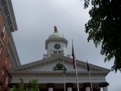 Franklin County Court House Clock and Statue. Click for full size. Franklin County Court House Clock and Statue image. Click for full size.