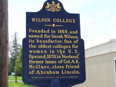 Wilson College Marker. Click for full size. Wilson College Marker image. Click for full size.