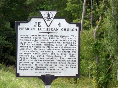 Hebron Lutheran Church Marker image. Click for full size.